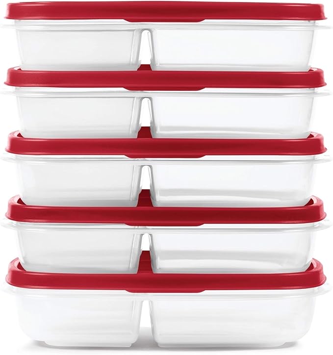 Rubbermaid EasyFindLids Meal Prep Containers 5.1 Cup Red - Image 2