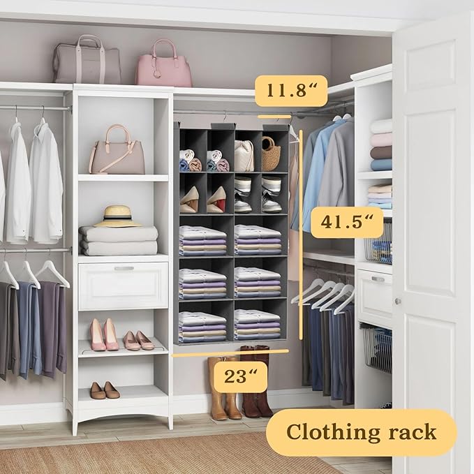 Ofiray-home 5 Tier Hanging Closet Organizer, 14 Compartments Sweater Organizer - Image 5