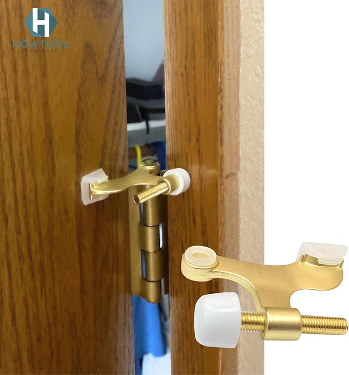 5 Pack Hinge Pin Door Stopper Satin Brass Matte Gold Adjustable Heavy Duty Door - Image 5