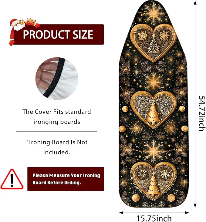 Nuxovilar Ironing Board Covers Golden Heart Winter Trees Pattern Polyester - Image 3