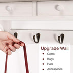 Emfogo Coat Hooks Wall Mounted, Rustic Wood Coat Rack Wall Mount Shelf - Image 5
