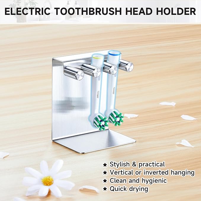 Electric Toothbrush Head Holder, Electric Tooth Brush Holder Desktop or Adhesive - Image 5