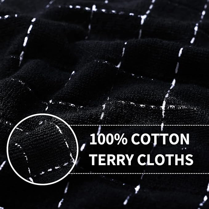 Homaxy 100% Cotton Terry Kitchen Towels, Checkered Designed, Soft and Super - Image 2