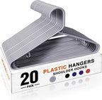HOUSE DAY Plastic Hangers 20 Pack, Space Saving Clothes Hangers by HOUSEDAY