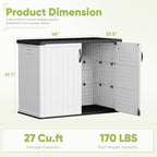 Devoko Outdoor Storage Cabinet 26 Cu Ft with Lockable Doors, Horizontal Storage Shed Waterproof Patio Tools Storage Box for Sofa Cushions, Gardening Tools and Accessories (White) - Image 7