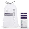happimess HPM3000C-WHITE 13.2 Gallon Kitchen Drawstring Trash Bags, Trash Can by Happimess
