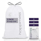 happimess HPM3000C-WHITE 13.2 Gallon Kitchen Drawstring Trash Bags, Trash Can by Happimess