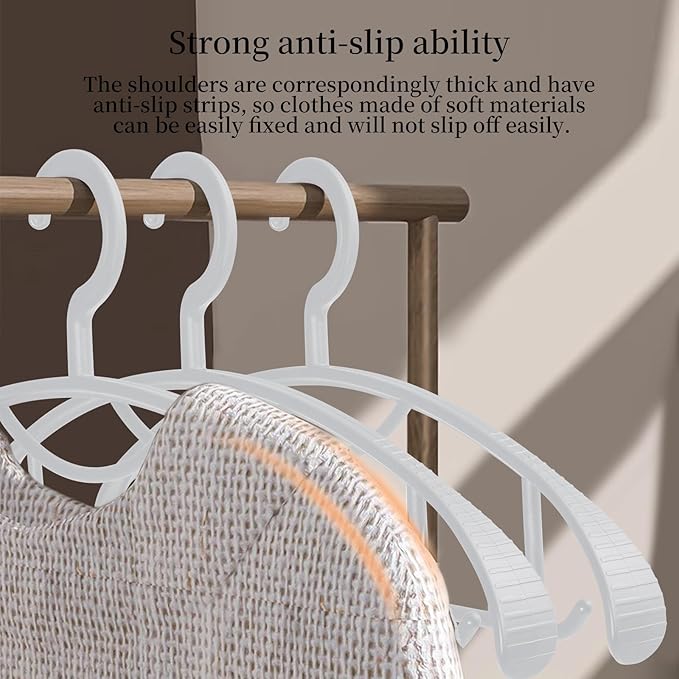 Plastic Clothes Hanger, Extra Thick Plastic Wide Shoulder Adult Slip Resistant - Image 4