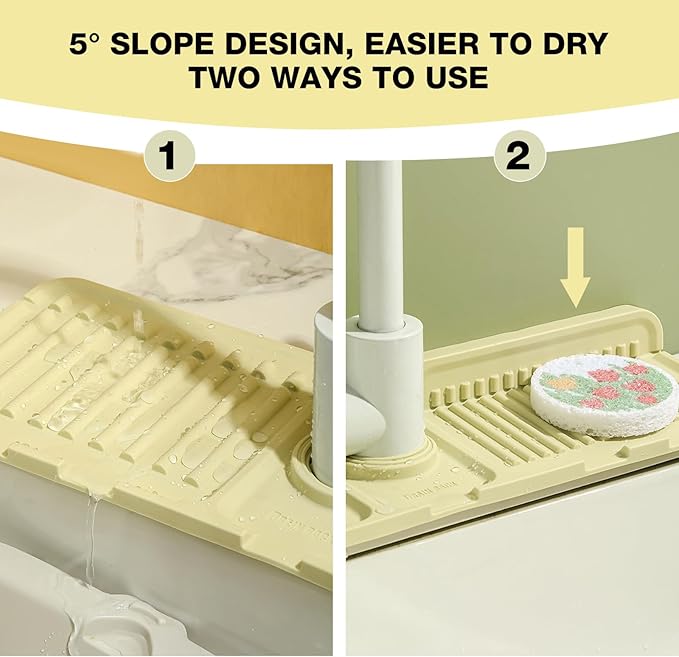 Faucet Mat for Kitchen Sink – Adjustable Silicone Sink Splash Guard - Image 3