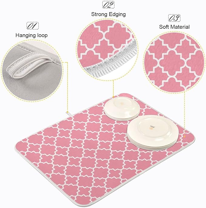 Super Absorbent Dish Drying Mat, Microfiber Fast-Drying Dish Mat, Kitchen Dish - Image 4