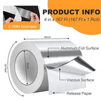 DGSL Aluminum Foil Tape, 4in x167ft Silver Metal High Temperature Heavy Duty - Image 2