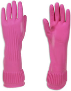 Kitchenware Mamison Quality Rubber Gloves Pink Size M, Waterproof Rubber Gloves - Image 6