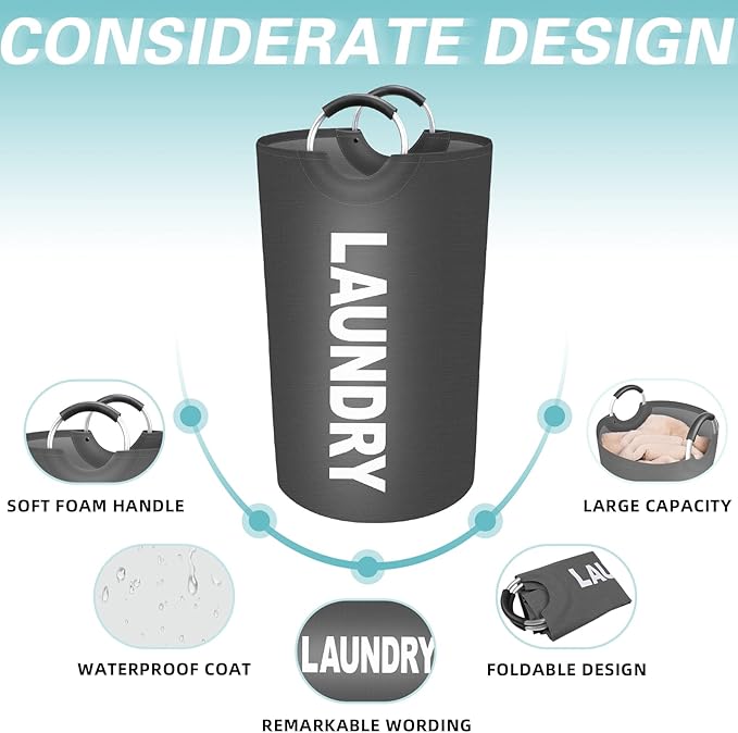 StorageRight 75L Large Laundry Basket, Laundry Hamper, Dirty Clothes Hamper - Image 3