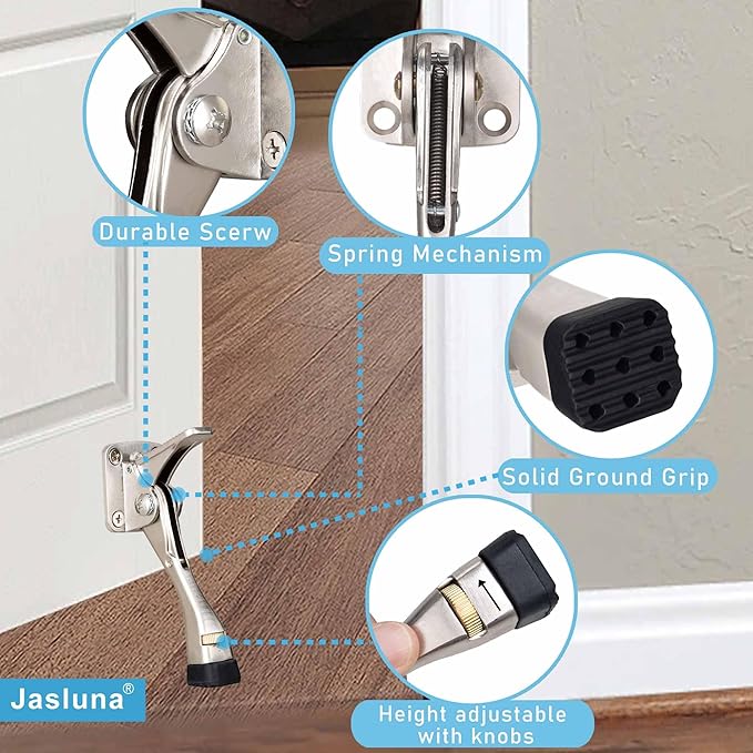 Kickdown Door Stopper 4" – 1 Pack, Heavy-Duty Commercial Foot-Operated Door - Image 4