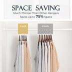 HOUSE DAY Taupe Velvet Hangers 60 Pack, Non Slip Clothes Felt Hanger Heavy Duty - Image 4