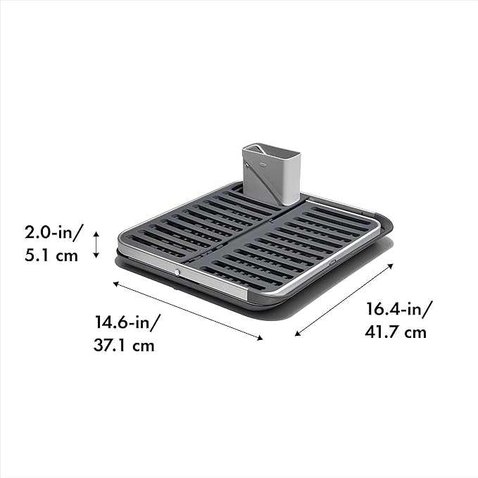 OXO Good Grips Aluminum Fold Flat Dish Drying Rack, - Image 6