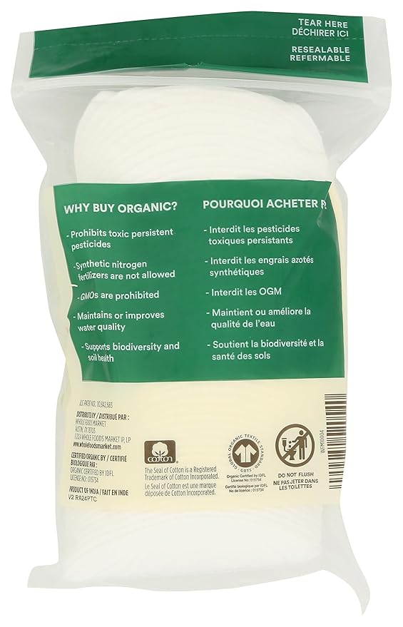 365 by Whole Foods Market, Organic Cotton Ovals, Exfoliating - Image 3