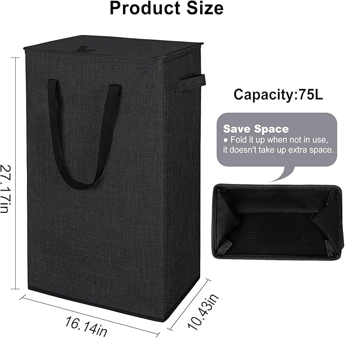 Odonata 75L Slim Laundry Hamper - Image 2