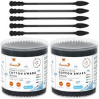 Black Cotton Swabs Spiral Pointed by HOMEFOX