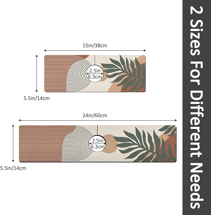 2PCS 24" X 5.5" Kitchen Sink Splash Guard Faucet Mat Boho Super Absorbent Fast - Image 2