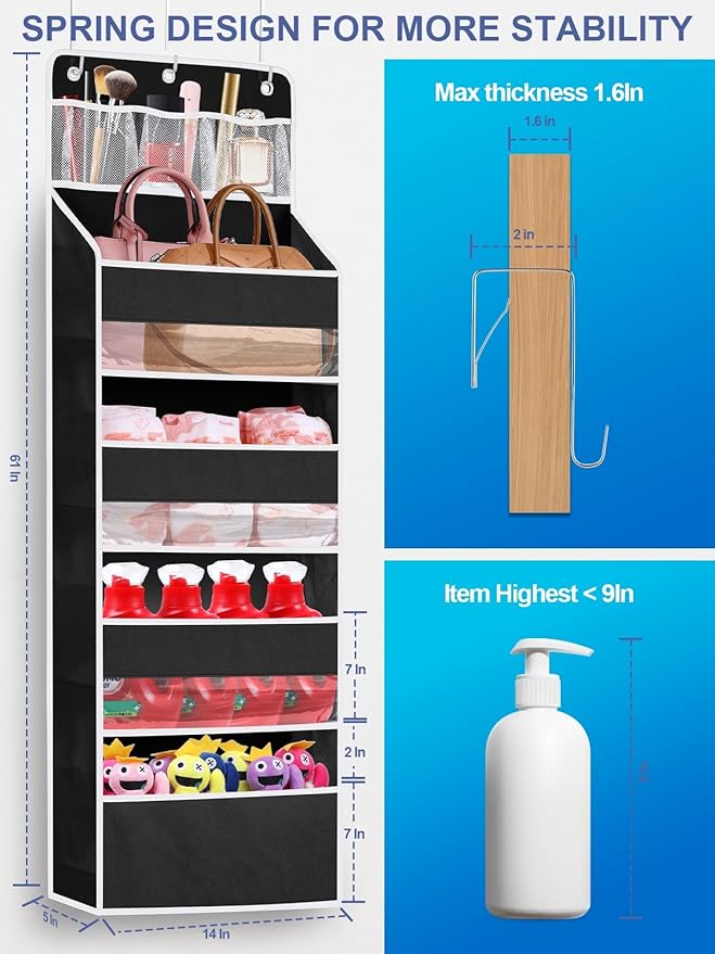 2 Pack Over the Door Storage Organizer - Image 3