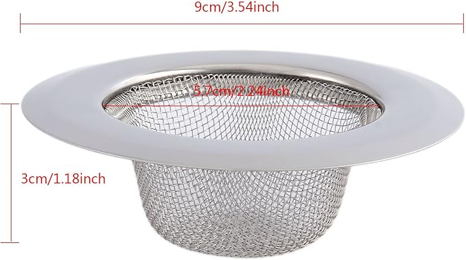 Mtsooning 2PCS Kitchen Sink Strainer, 3.5" Diameter Stainless Steel Drain Cover - Image 3