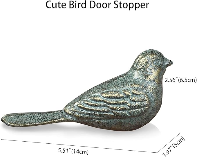 Door Stopper Security Floor Decorative Cute Bird Heavy Duty Cast Iron Door Stop - Image 3