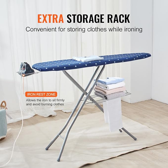 VEVOR Ironing Board with Bottom Storage Tray, Thickened 4 Layers Iron Board - Image 4