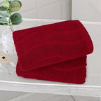 2-Piece Hand Towels for Bathroom in Red, Super Soft Decorative Hand Towel Set - Image 3