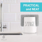 Ceramic Sponge Holder for Kitchen Sink – White Sink Caddy Organizer – Farmhouse - Image 5