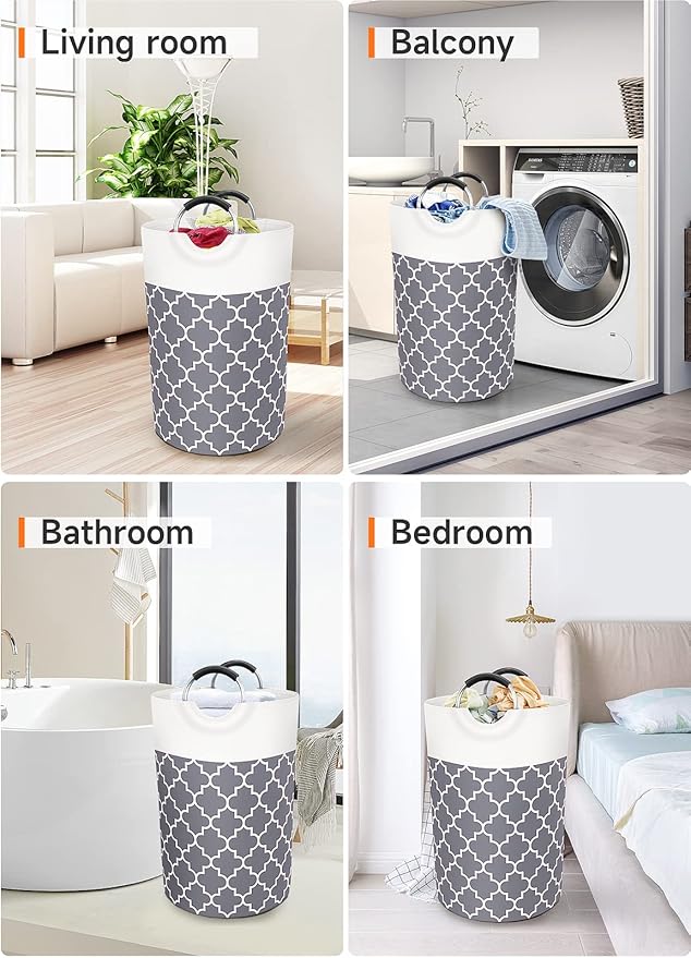 Large Laundry Basket Laundry Hamper Bag Washing Bin Clothes Bag Collapsible Tall - Image 7