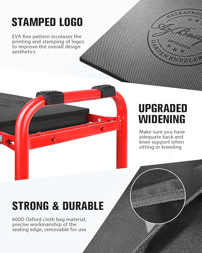 Garden Kneeler and Seat Heavy Duty,Upgraded Foldable Gardening Stool Widened to 10" Stable Wear-Resistant Prevent Knee and Back Pain, Bench High-End 2 Large Tool Bags Gift for Women - Image 5