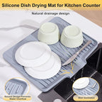 Silicone Dish Drying Mat for Kitchen Counter, Non-Slip Dish Drying Pad - Image 2