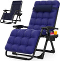 Suteck Zero Gravity Chair, Reclining Camping Lounge Chair w/Removable Cushion, Upgraded Lock and Cup Holder, Reclining Patio Chairs Folding Recliner for Indoor and Outdoor by Suteck