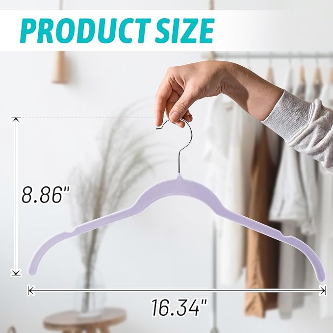 Velvet Hangers 50 Pack – Slim Non-Slip Flocked Hangers - Image 6