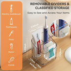 Toothbrush Holders for Bathrooms, 3 Slots Detachable Toothbrush Holder Wall - Image 5