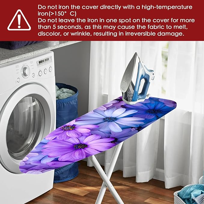 Nuxovilar Purple & Blue Floral Pattern Ironing Board Cover, 15×54 inch - Image 6