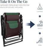 Best Choice Products Oversized Padded Zero Gravity Chair, Folding Outdoor Patio Recliner, XL Anti Gravity Lounger for Backyard w/Headrest, Cup Holder, Side Tray, Polyester Mesh - Espresso/Green - Image 6