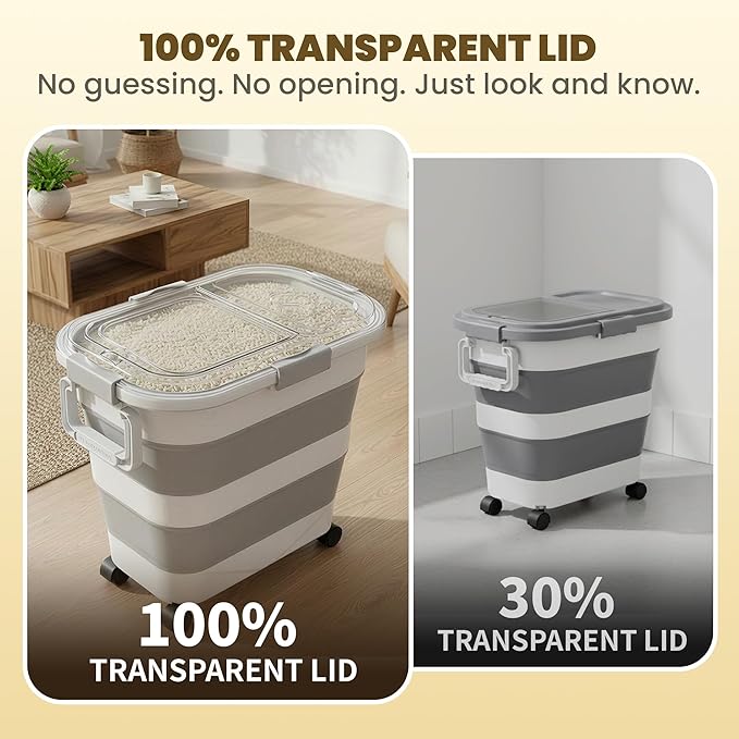 25-35Lbs Rice Container, Collapsible Food Storage Containers - Image 2