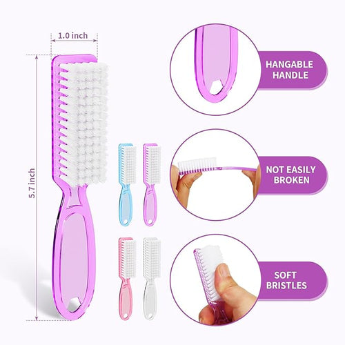 12 Pcs Handle Grip Cleaning Brushes, Hand Fingernail Nail Scrub Manicure Brush - Image 2