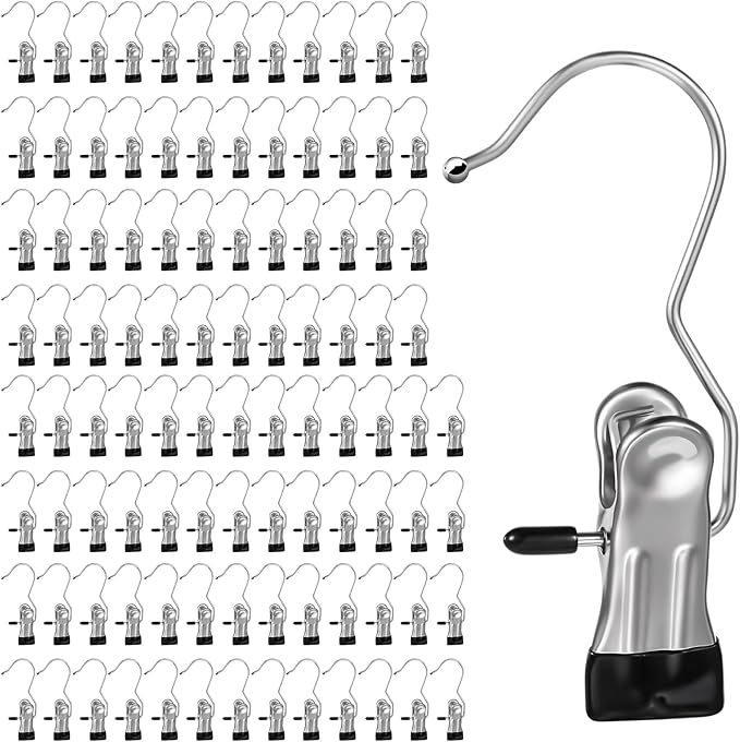 100 Pack Boot Hanger Clips Hooks, Heavy Duty Laundry Hooks by YUXIANLB