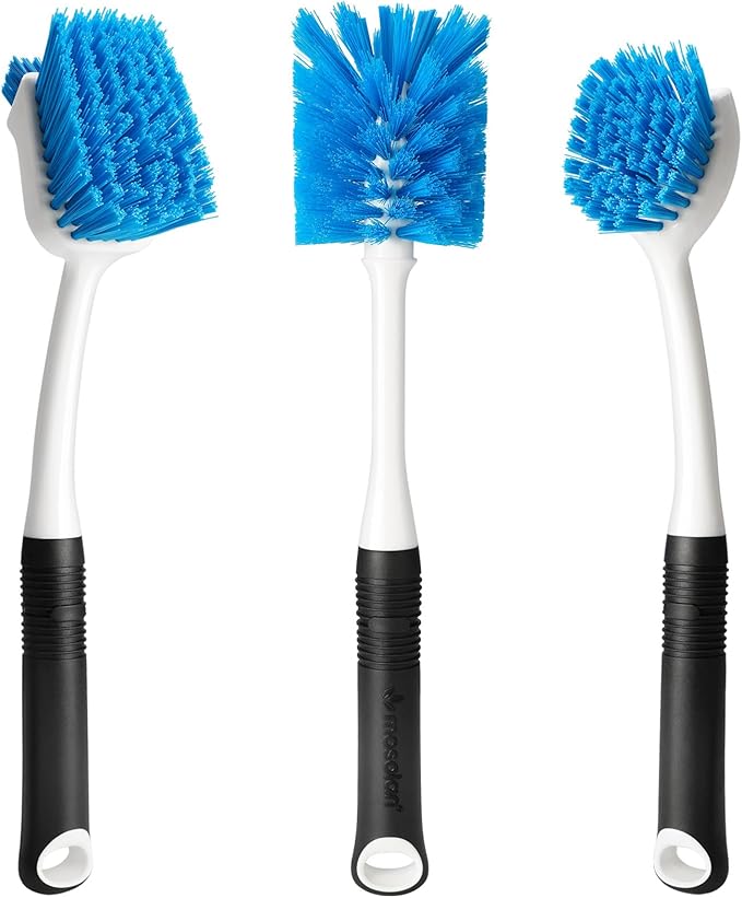 Dish Brush Set of 3 with Water Bottle Brush, Dish Scrub Brush and Scrubber Brush by mosolan