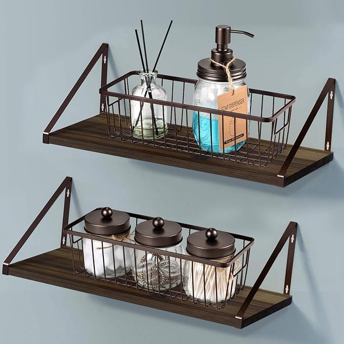 SheeChung Farmhouse Decor Metal Wire Bathroom Storage Organizer Basket Bins - Image 4
