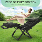 Suteck Oversized Zero Gravity Chair,33In XXL Lounge Chair w/Removable Cushion&Headrest, Reclining Camping Chair w/Upgraded Lock and Footrest, Reclining Patio Chairs Recliner for Indoor Outdoor,500LBS - Image 7