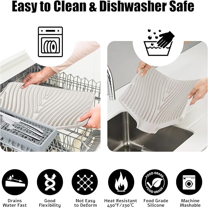 Silicone Dish Drying Mat, Stone Drying Mat - Image 4