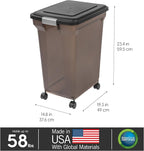 IRIS USA Dog Food Storage Container 58 lbs, Attachable Wheels, - Image 3