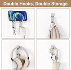 niffgaff Wall Hooks for Coat and Towel: 13lb Adhesive Door Hanger Stick On - Image 4