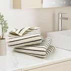 Jacquotha Black and White Striped Hand Towels - Image 4