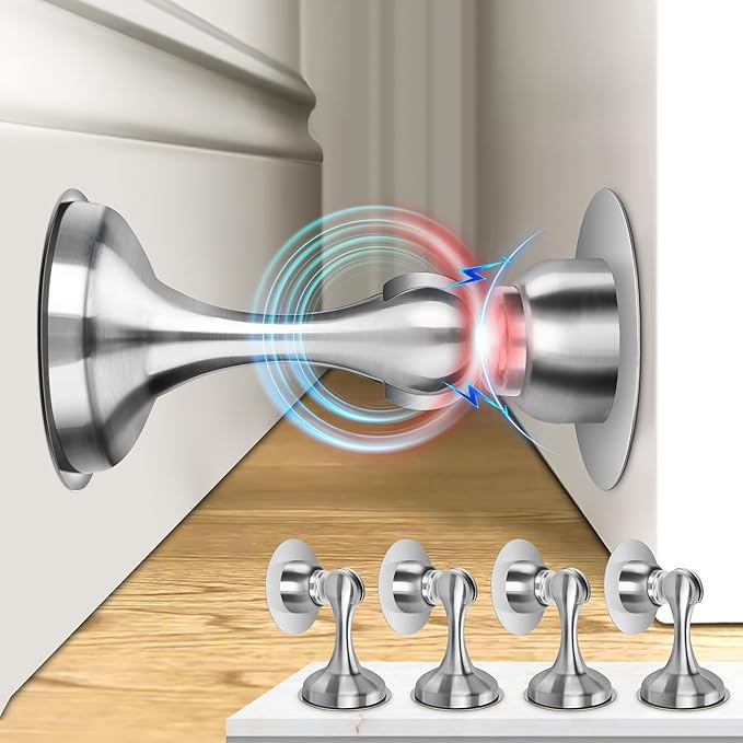 Magnetic Door Stoppers 4 Pack, Stainless Steel Door Stops - Image 8