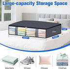 Under Bed Storage Containers, 2 Pack Blanket Storage Bags, Collapsible Storage - Image 2